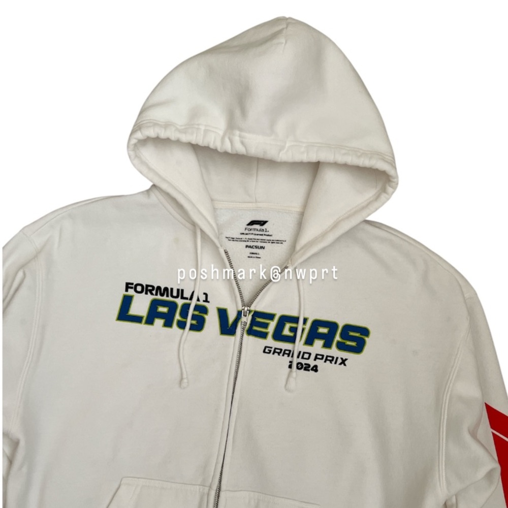 PACSUN 🏁 F1 Las Vegas Hoodie 2024 Sweatshirt Off White Formula One 1 Racing XS - Picture 4 of 14